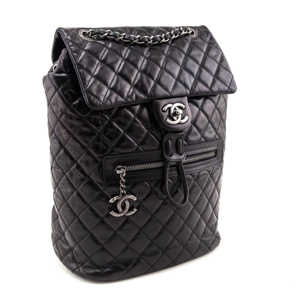 Chanel Black Calfskin Quilted Large Salzburg Mountain Backpack