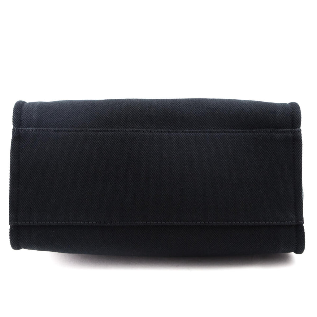 Chanel Black Canvas Mixed Fibers Pearl Large Deauville Tote