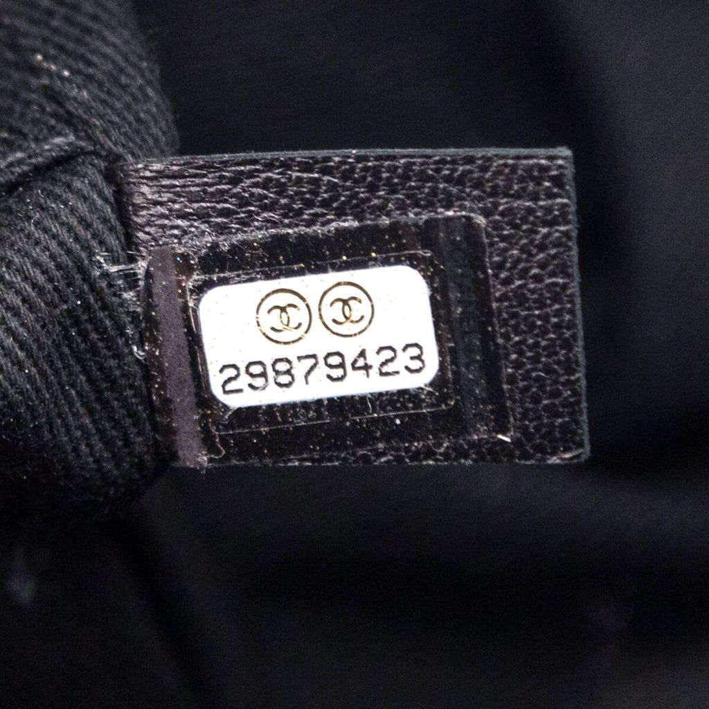 Chanel Black Canvas Mixed Fibers Pearl Large Deauville Tote