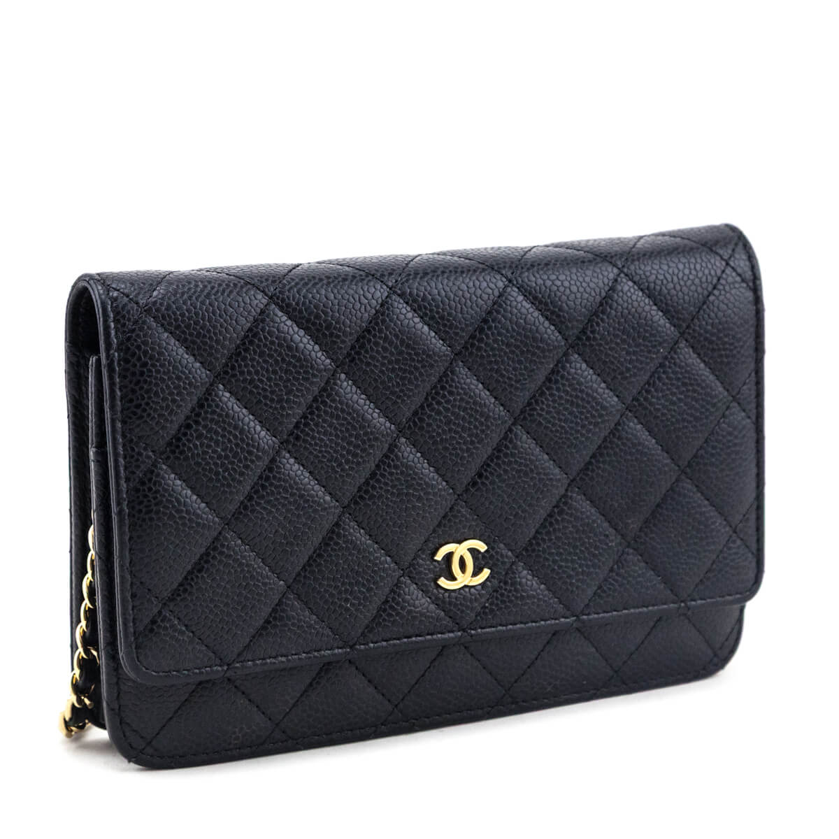 Chanel Black Caviar Quilted Wallet on Chain WOC
