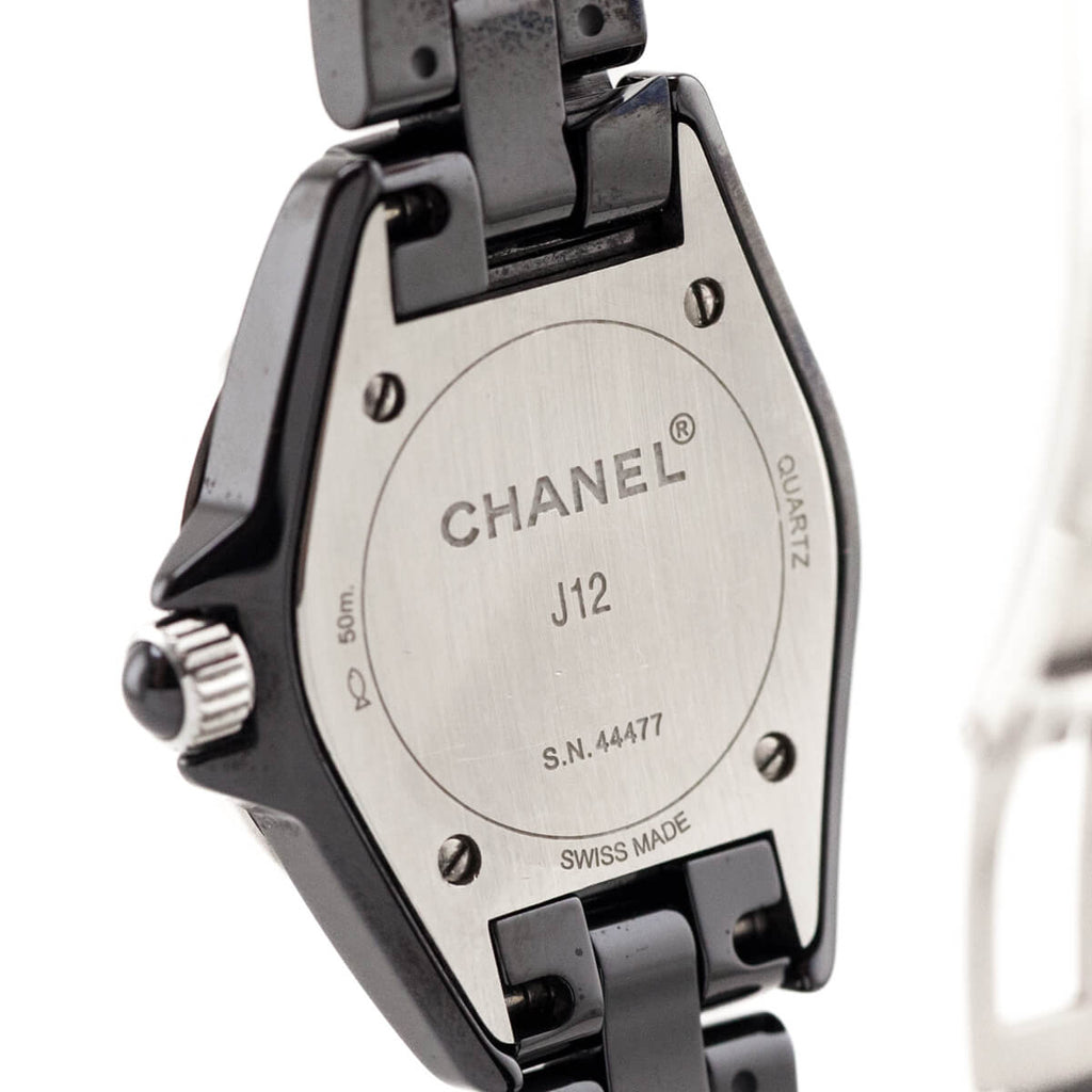 Chanel Black Ceramic & Diamonds J12 29mm Watch