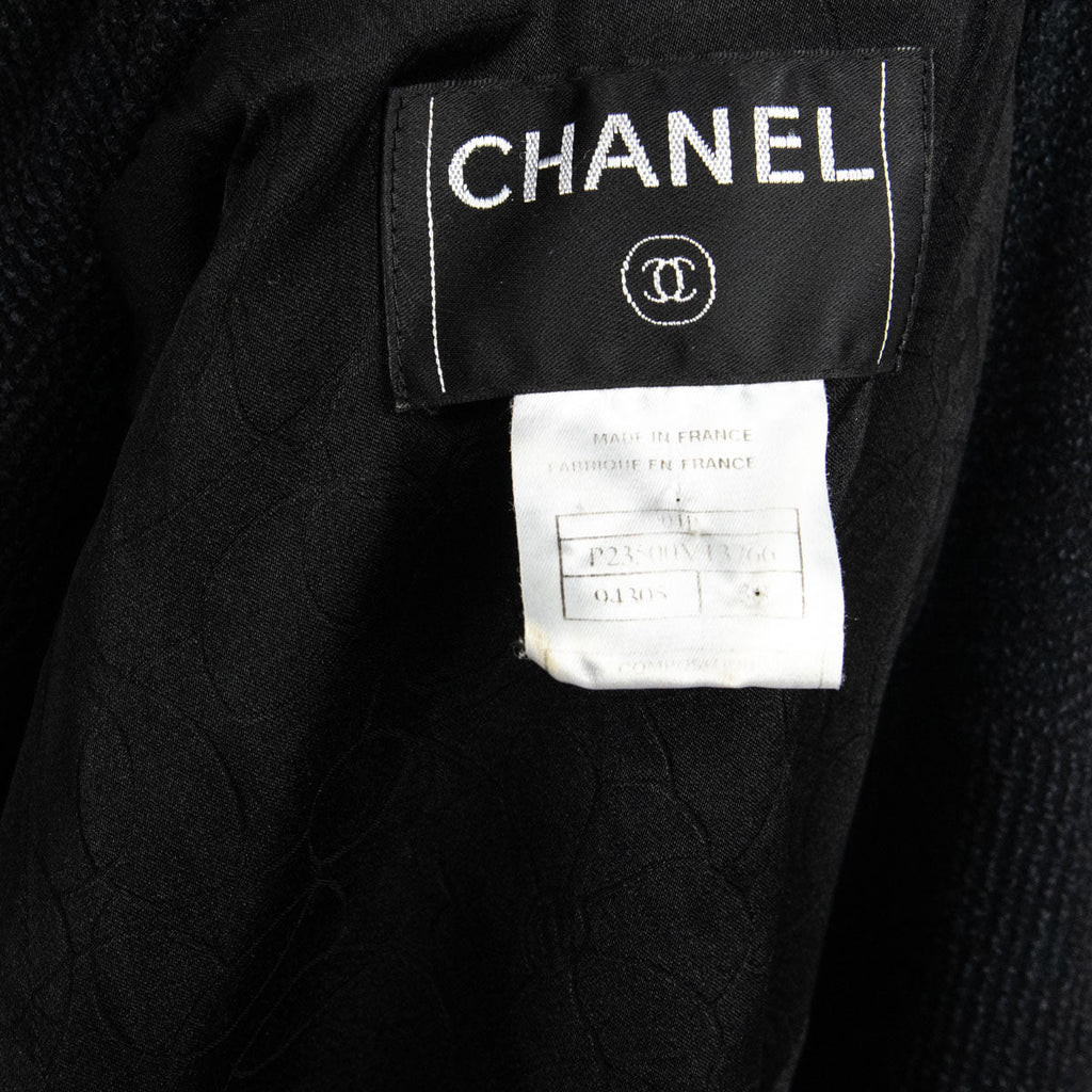 Chanel Black Frayed Vintage Jacket Size S | FR 38