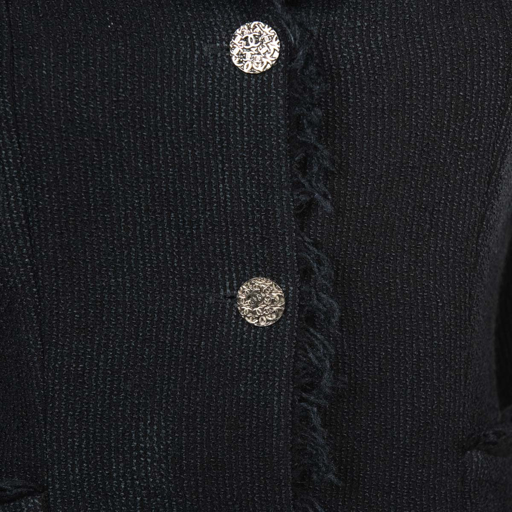 Chanel Black Frayed Vintage Jacket Size S | FR 38