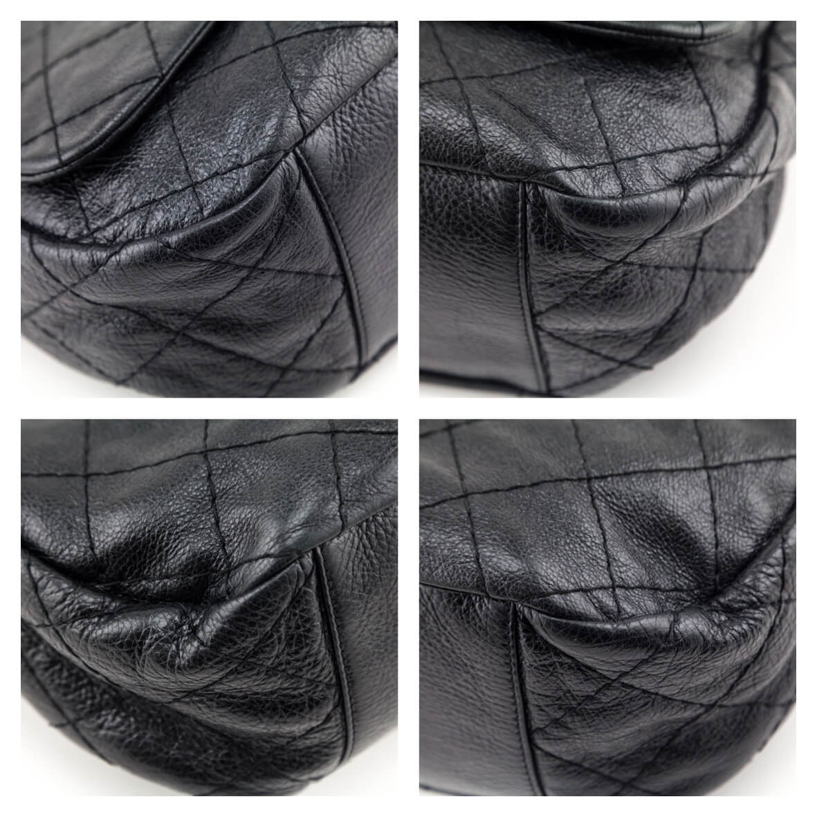 Chanel Black Glazed Calfskin Stitched XL On The Road Flap