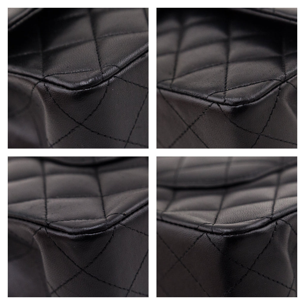 Chanel Black Lambskin Quilted Classic Medium Double Flap