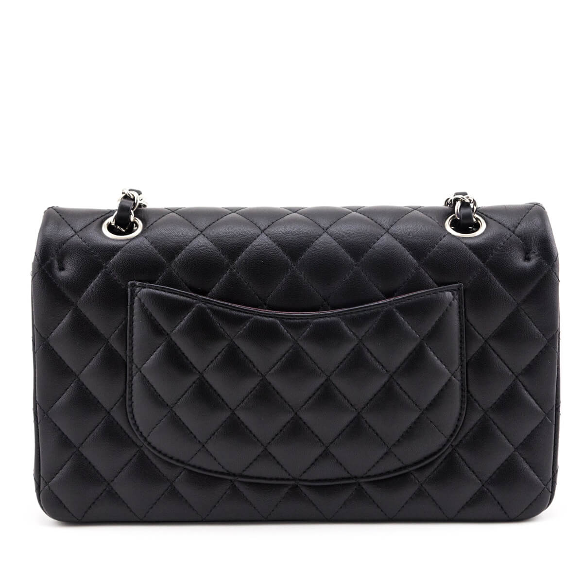Chanel Black Lambskin Quilted Medium Double Flap