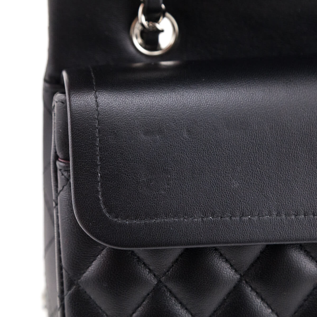 Chanel Black Lambskin Quilted Medium Double Flap