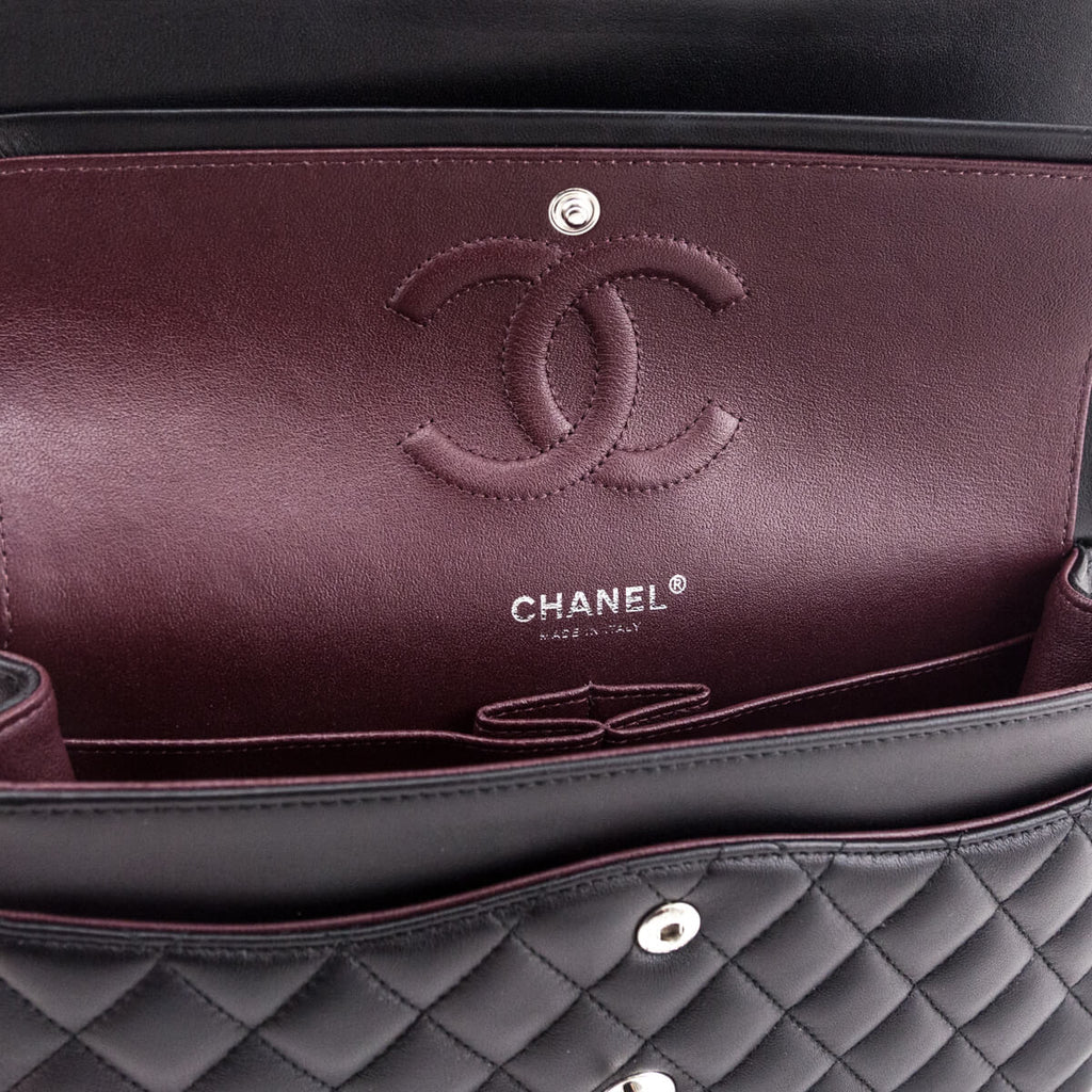 Chanel Black Lambskin Quilted Medium Double Flap