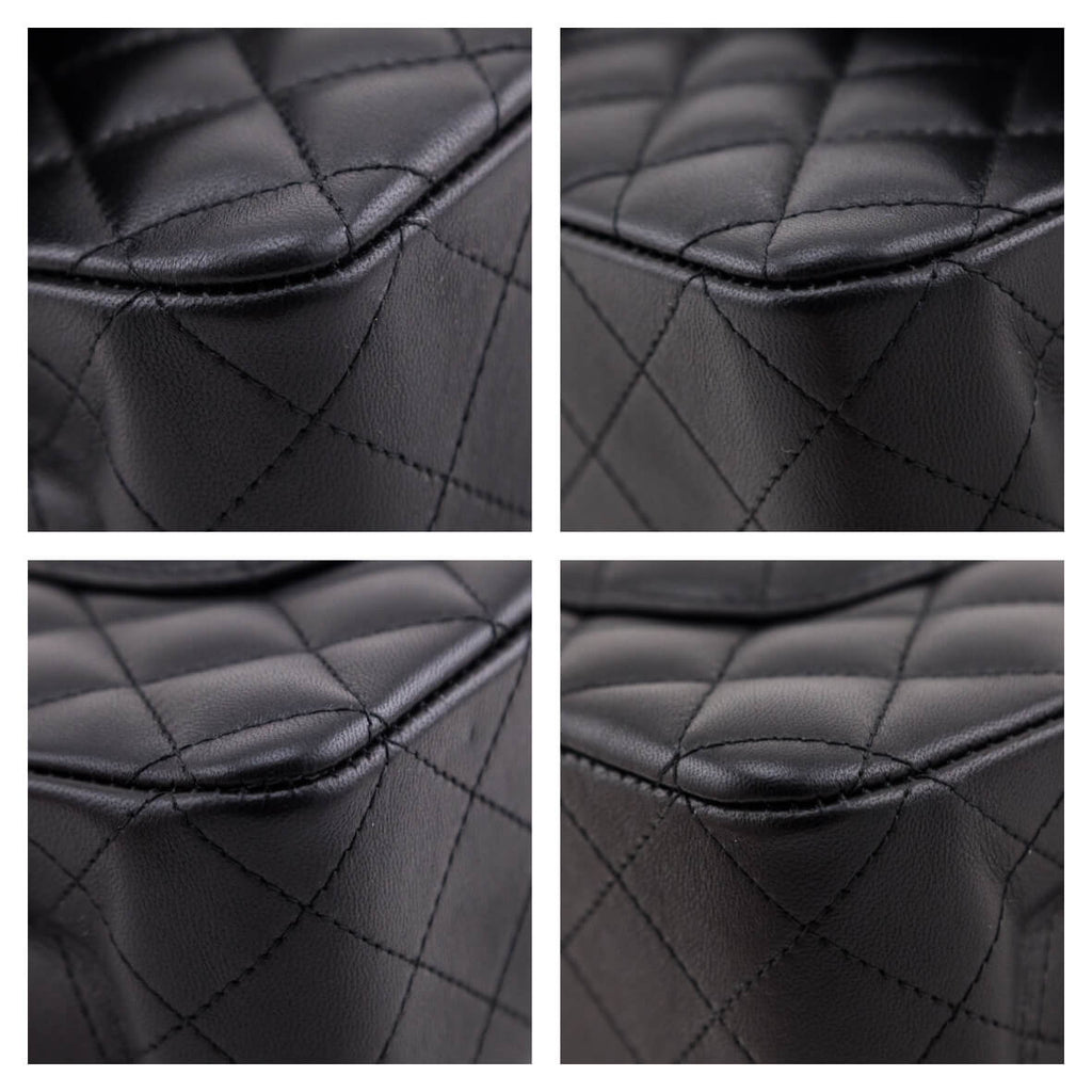 Chanel Black Lambskin Quilted Medium Double Flap