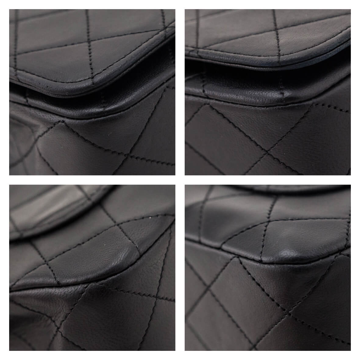 Chanel Black Lambskin Quilted Vintage Full Flap Bag