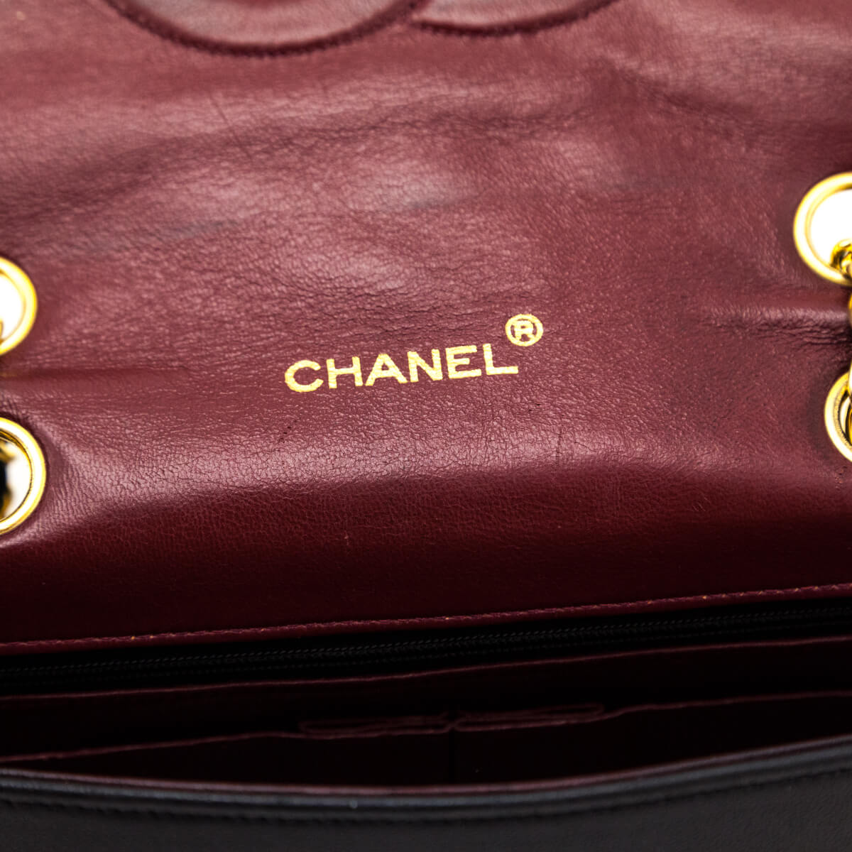 Chanel Black Lambskin Quilted Vintage Full Flap Bag