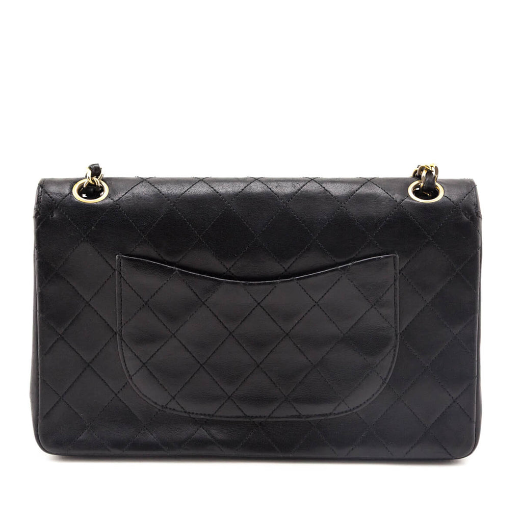 Chanel Black Lambskin Quilted Vintage Small Double Flap Bag