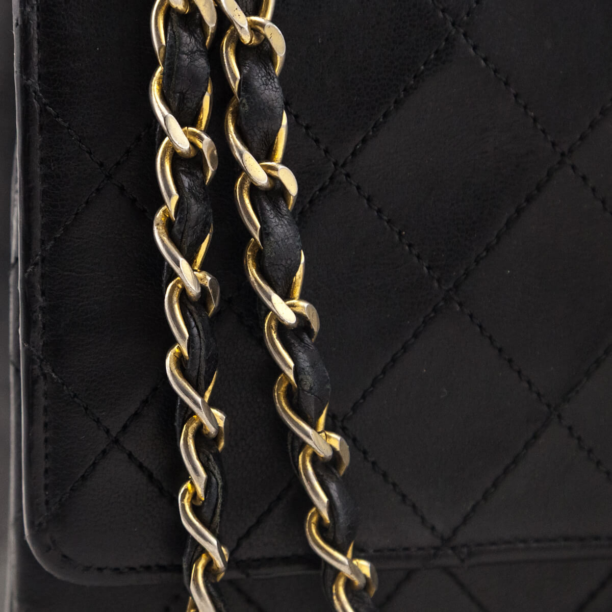 Chanel Black Lambskin Quilted Vintage Small Double Flap Bag
