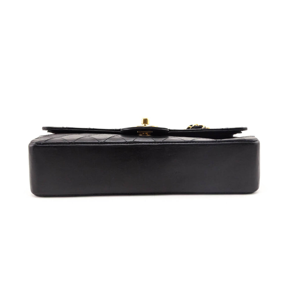 Chanel Black Lambskin Quilted Vintage Small Double Flap Bag