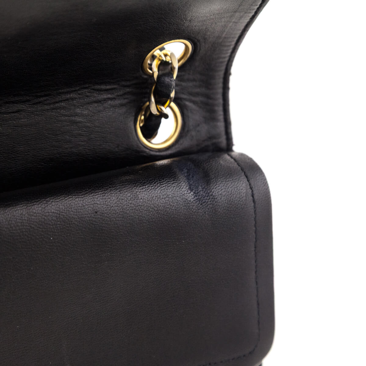 Chanel Black Lambskin Quilted Vintage Small Double Flap Bag