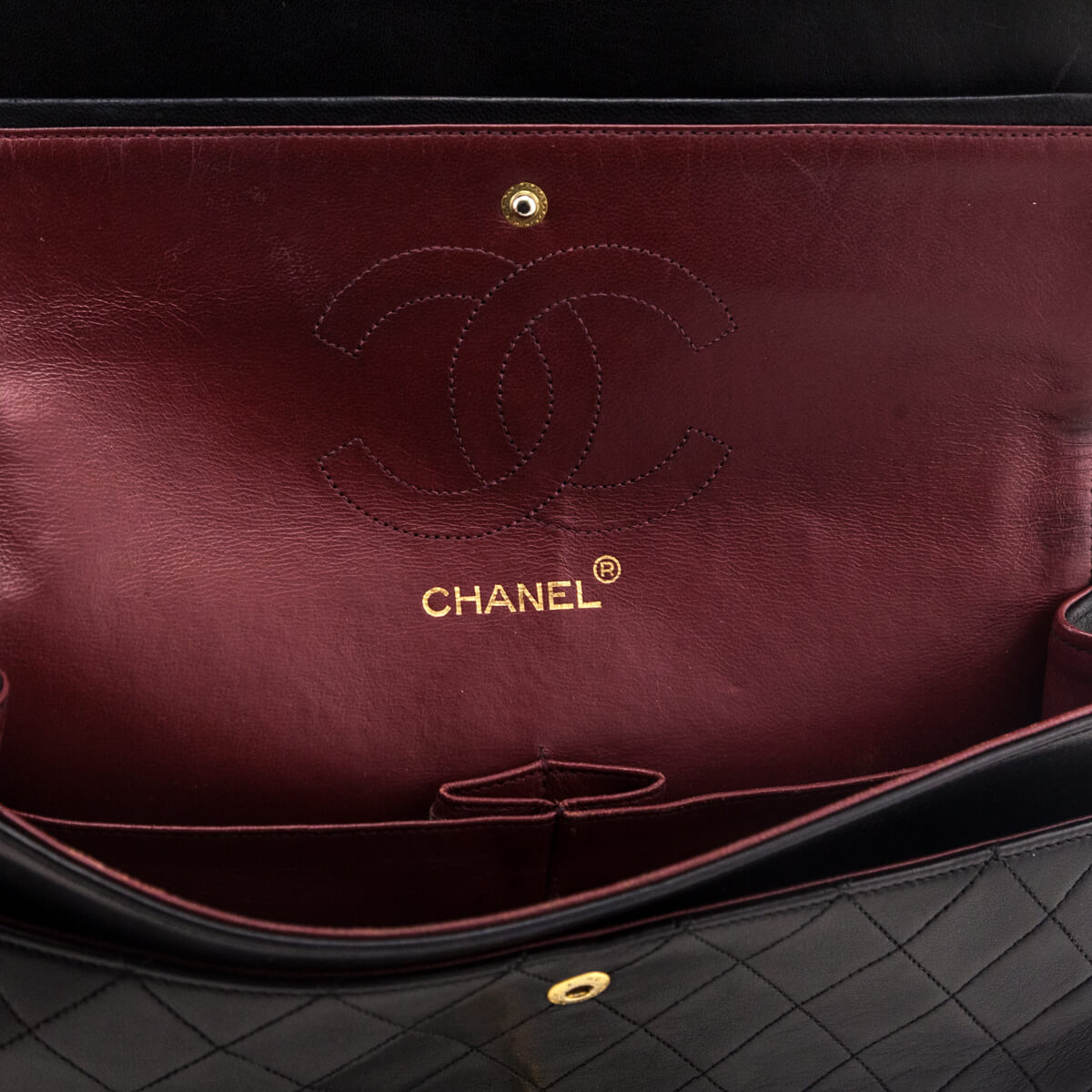 Chanel Black Lambskin Quilted Vintage Small Double Flap Bag