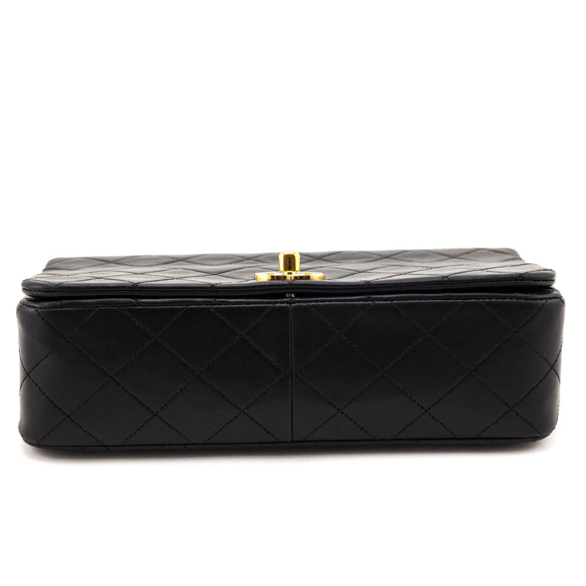 Chanel Black Lambskin Quilted Vintage Small Full Flap Crossbody Bag