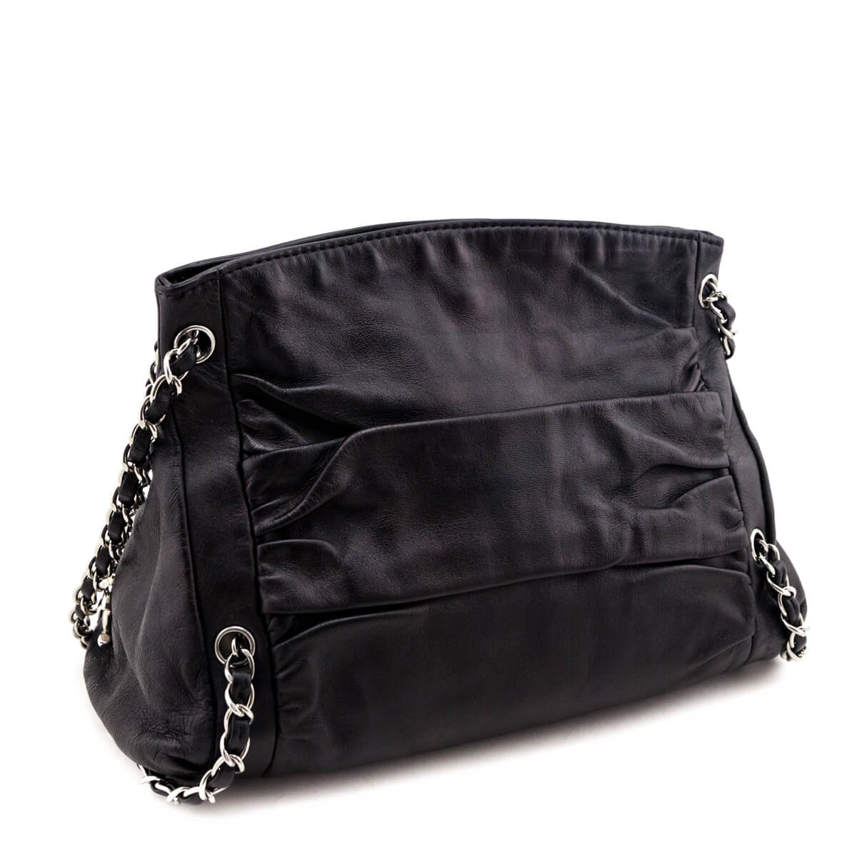 Chanel Black Lambskin Small Sharpei Shoulder Bag