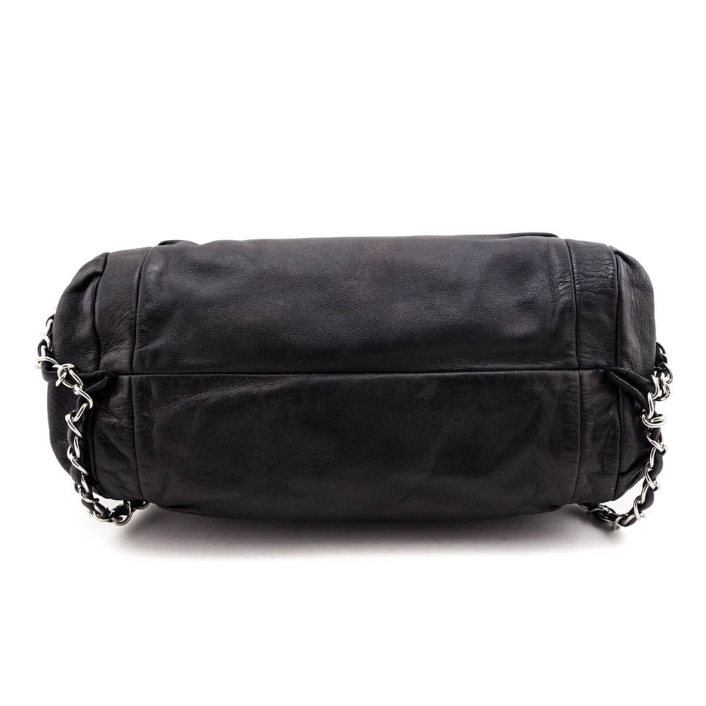 Chanel Black Lambskin Small Sharpei Shoulder Bag