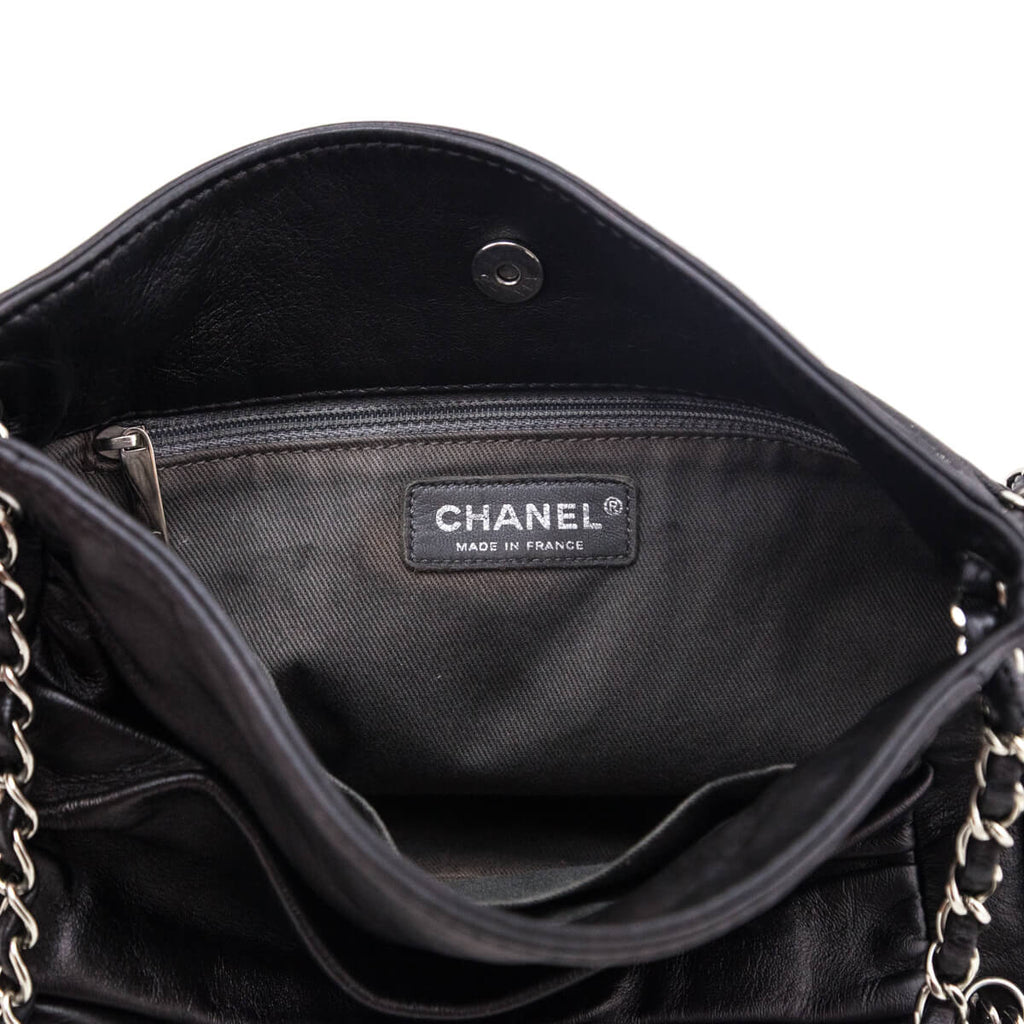 Chanel Black Lambskin Small Sharpei Shoulder Bag