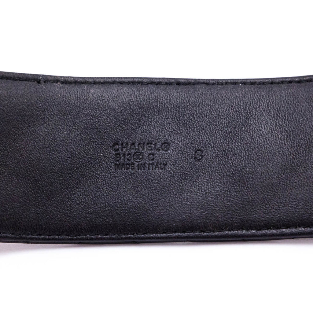 Chanel Black Leather CC Turn-Lock Cuff