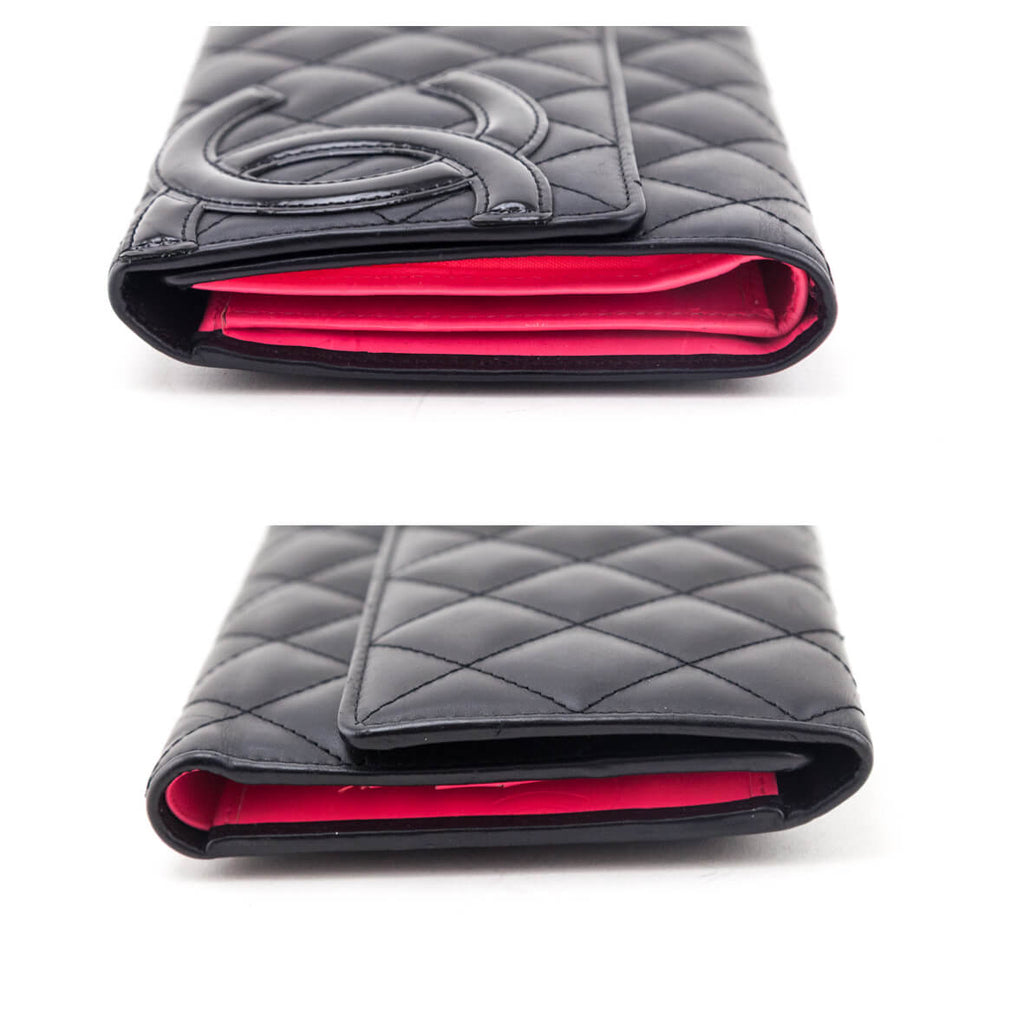 Chanel Black Quilted Calfskin Cambon Tri-Fold Wallet