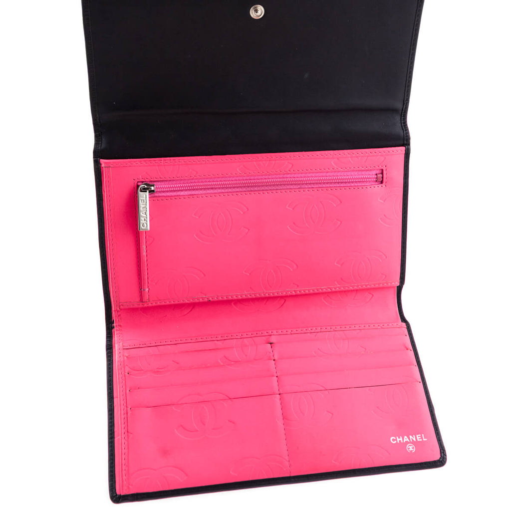 Chanel Black Quilted Calfskin Cambon Tri-Fold Wallet