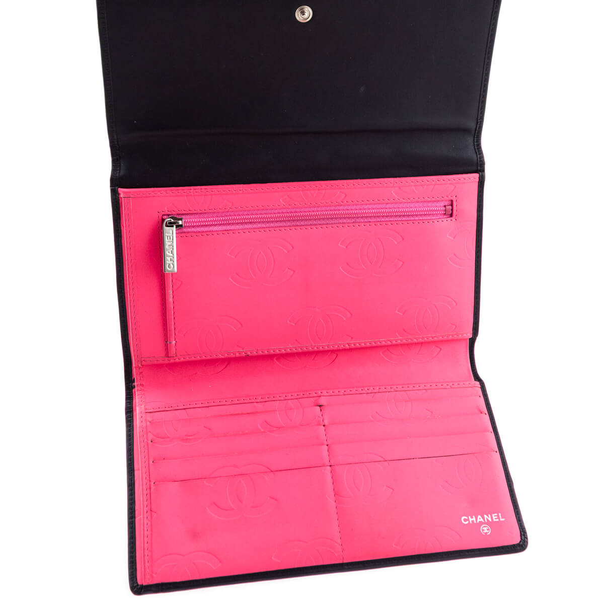 Chanel Black Quilted Calfskin Cambon Tri-Fold Wallet