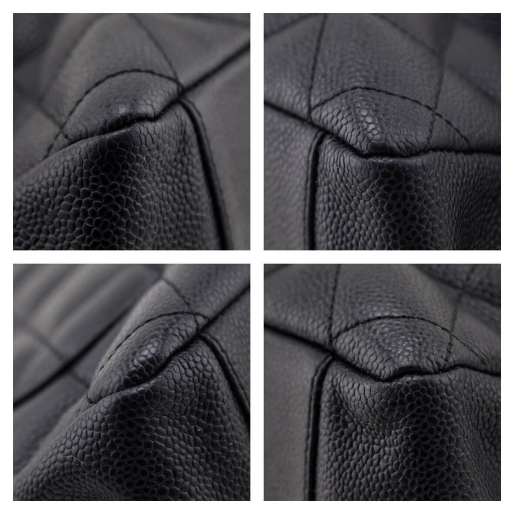 Chanel Black Quilted Caviar Grand Shopping Tote