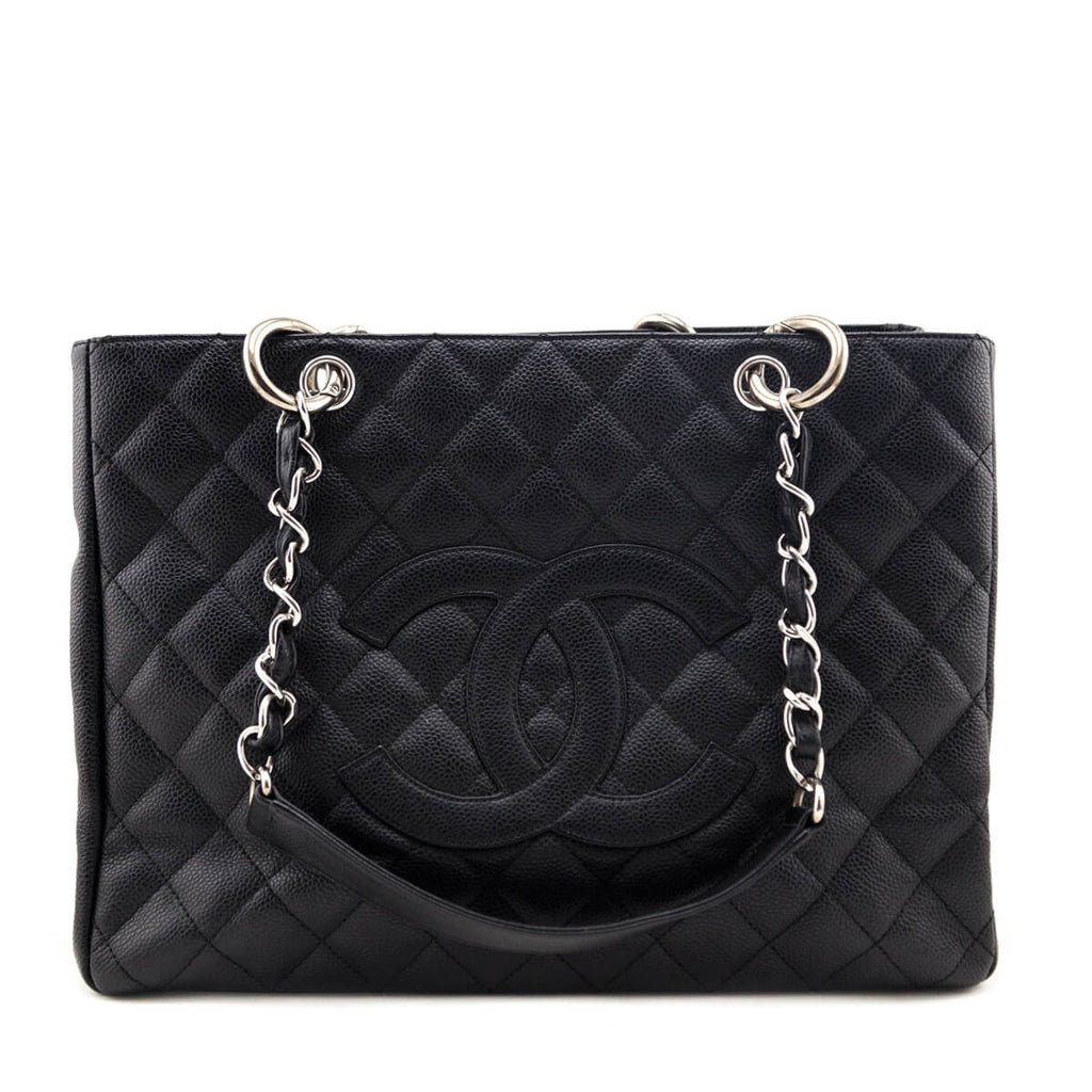 Chanel Black Quilted Caviar Grand Shopping Tote
