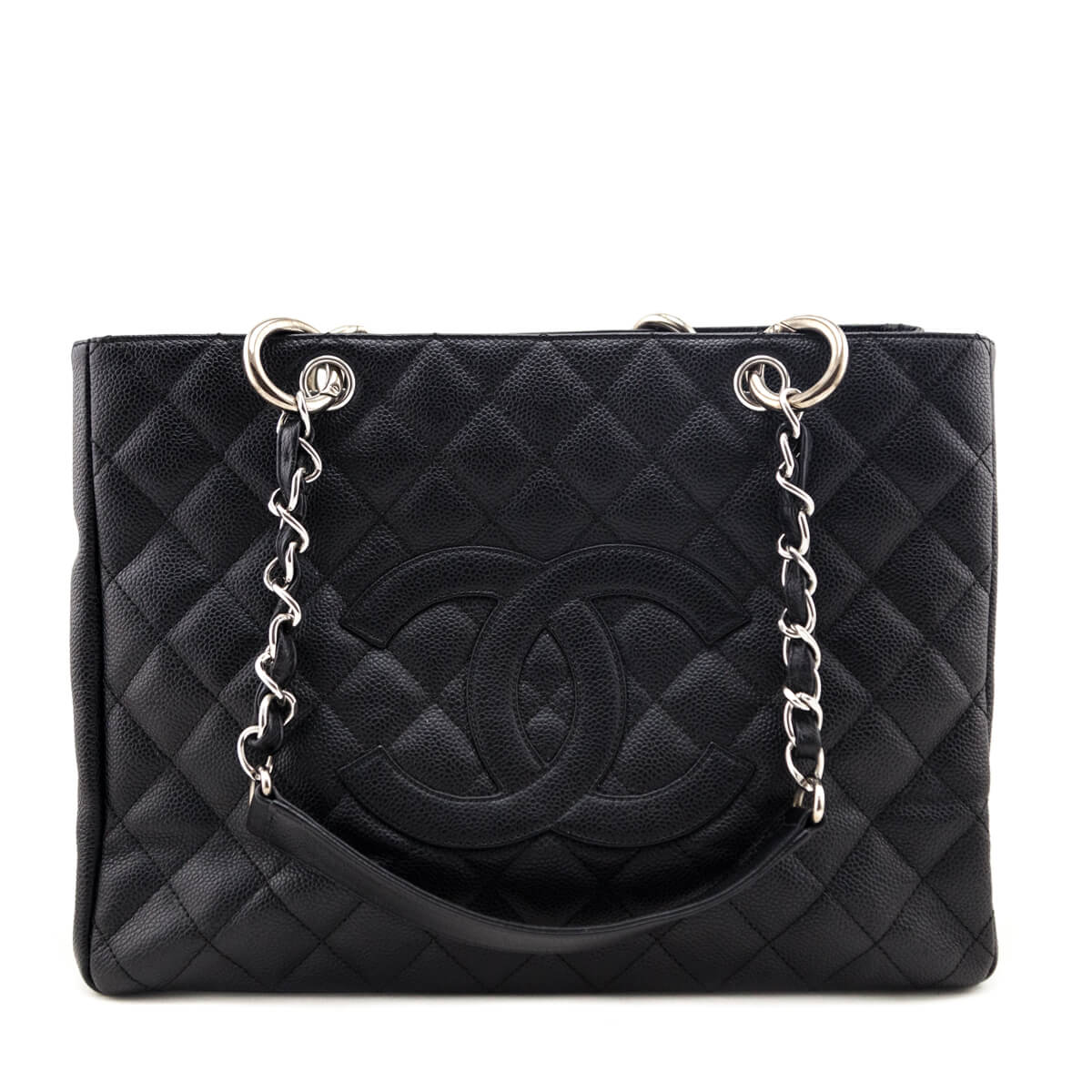 Chanel Black Quilted Caviar Grand Shopping Tote