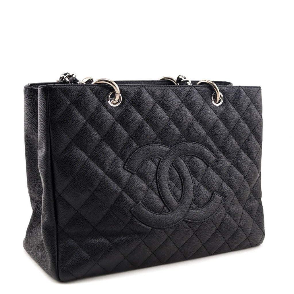 Chanel Black Quilted Caviar Grand Shopping Tote
