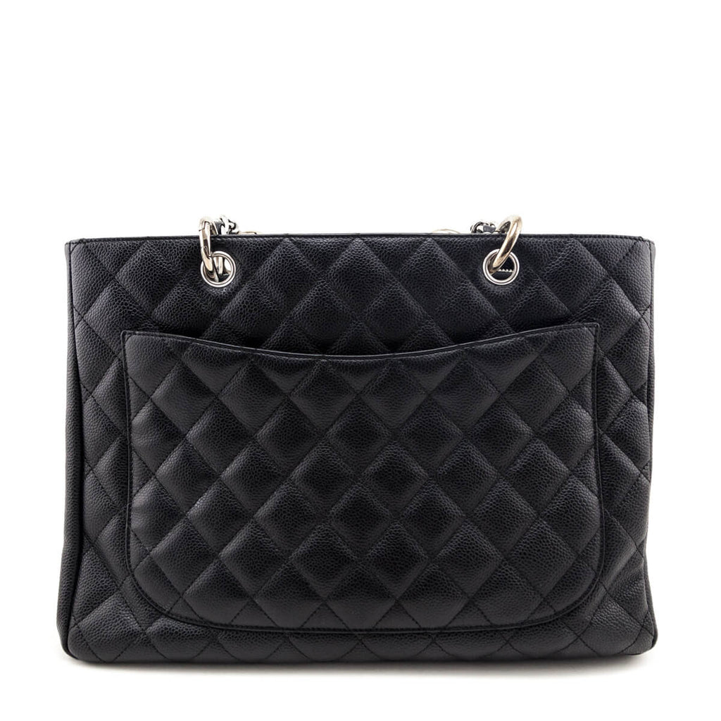 Chanel Black Quilted Caviar Grand Shopping Tote