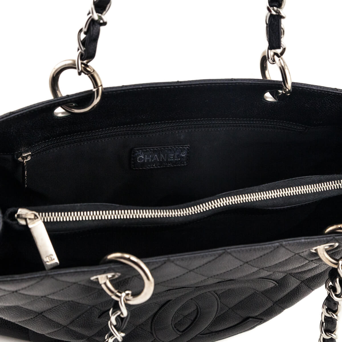 Chanel Black Quilted Caviar Grand Shopping Tote