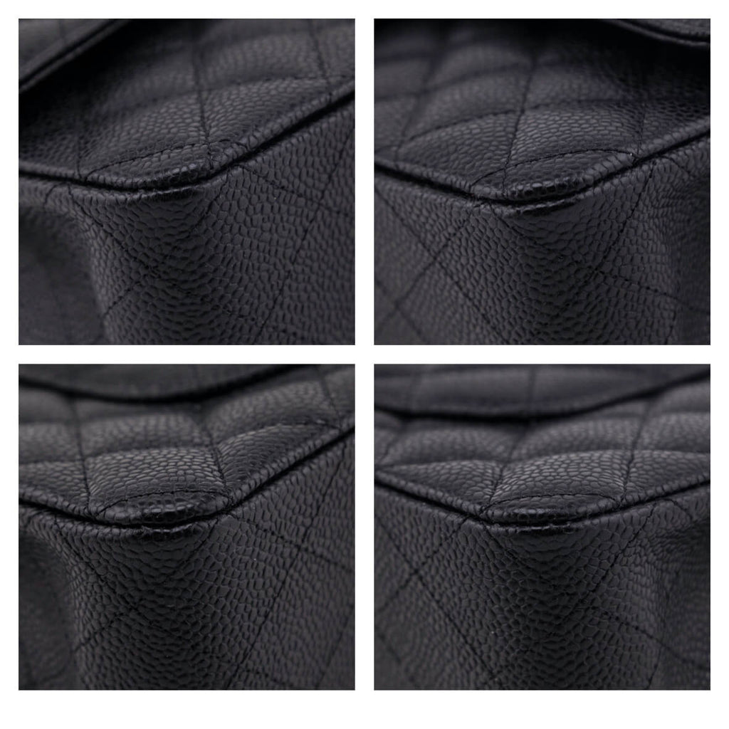 Chanel Black Quilted Caviar Medium Classic Double Flap Bag