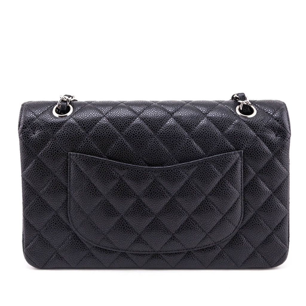 Chanel Black Quilted Caviar Medium Classic Double Flap Bag