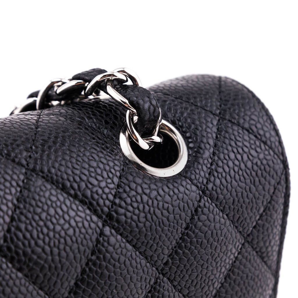 Chanel Black Quilted Caviar Medium Classic Double Flap Bag