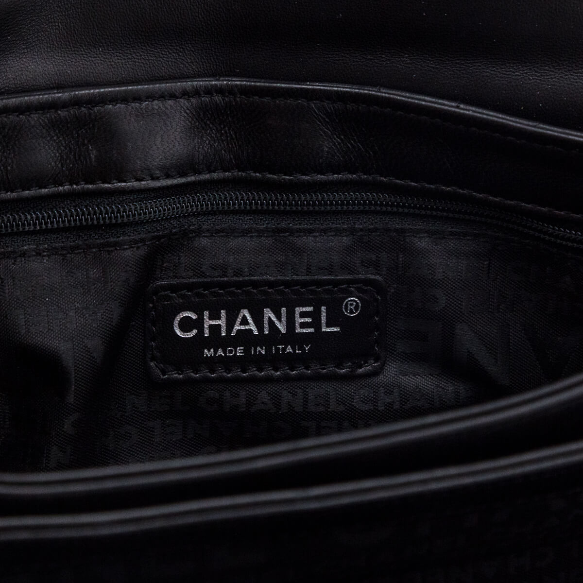 Chanel Black Quilted Lambskin Chocolate Bar Camellia No. 5 Pochette