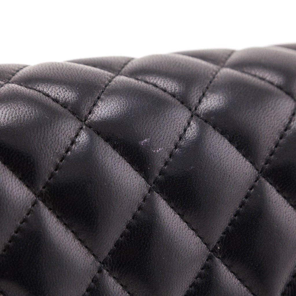 Chanel Black Quilted Lambskin E/W Flap Bag