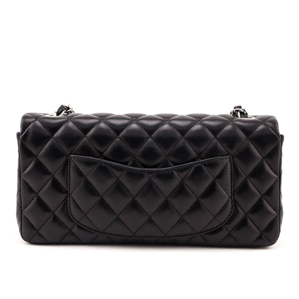 Chanel Black Quilted Lambskin E/W Flap Bag