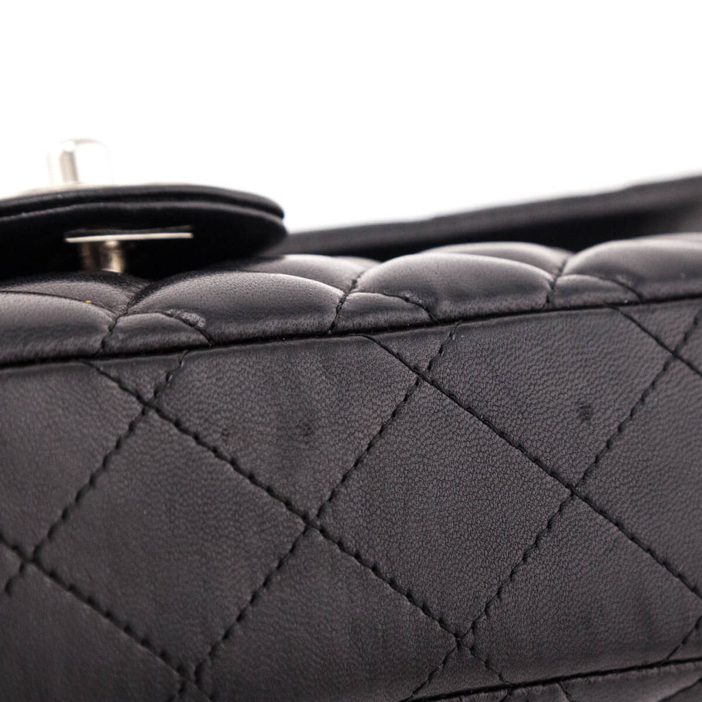 Chanel Black Quilted Lambskin E/W Flap Bag
