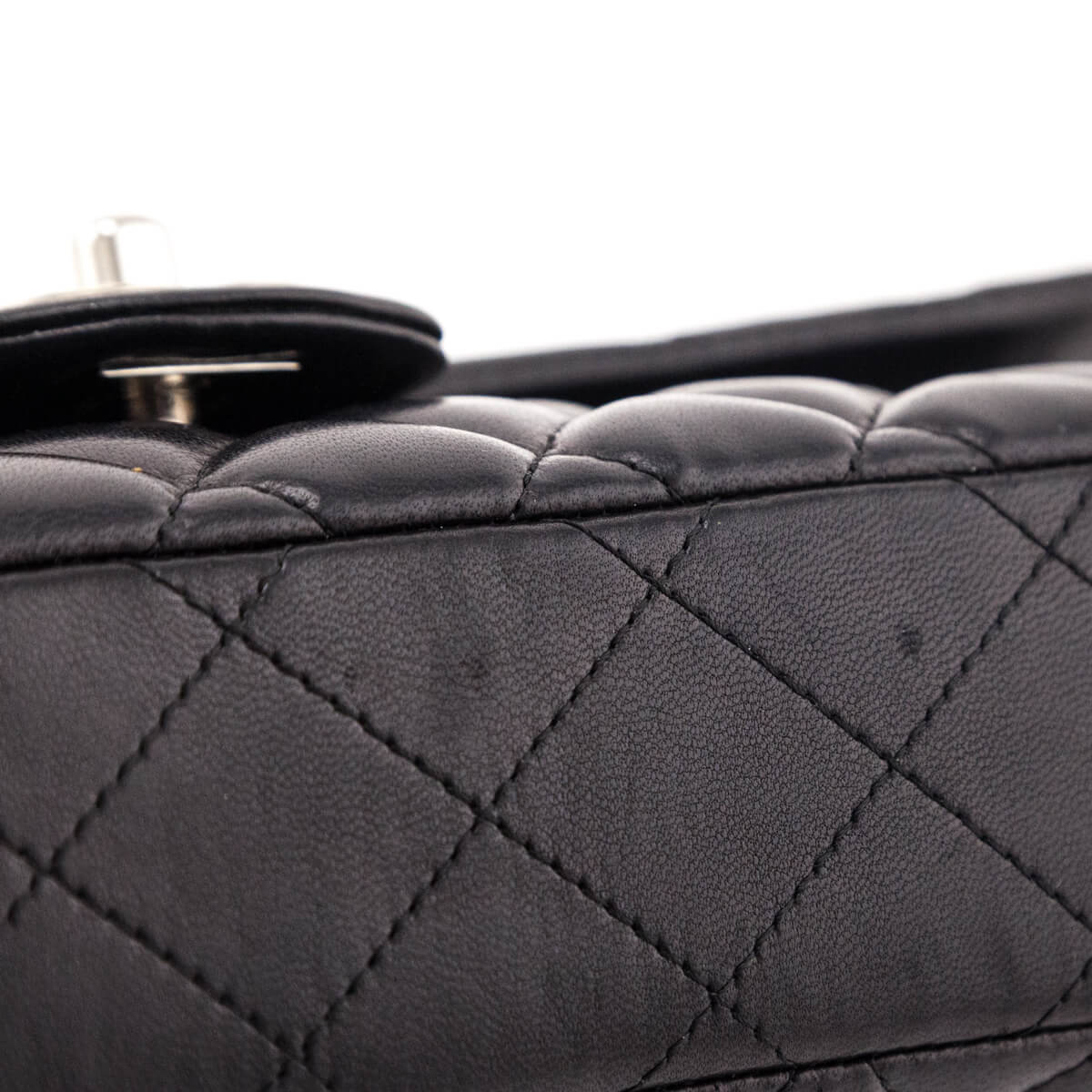 Chanel Black Quilted Lambskin E/W Flap Bag