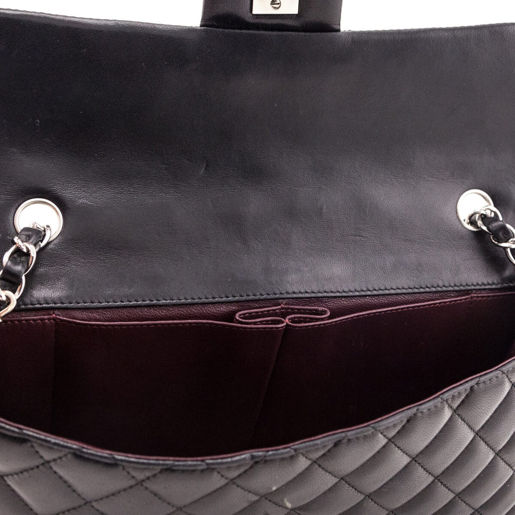 Chanel Black Quilted Lambskin E/W Flap Bag