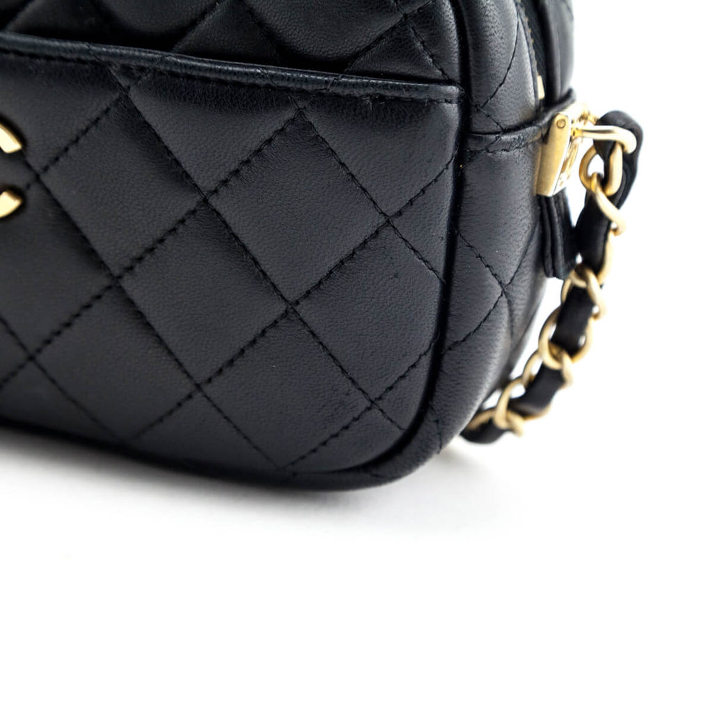 Chanel Black Quilted Lambskin Small Timeless Camera Case