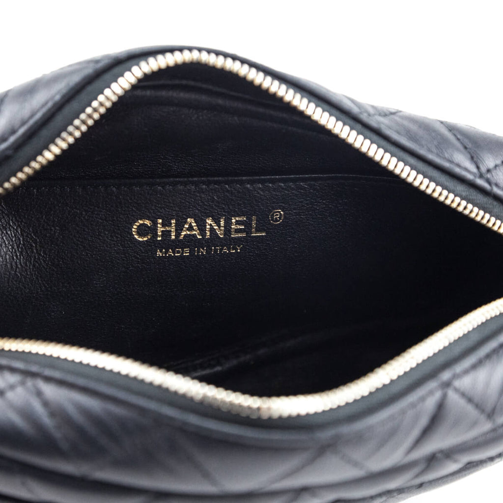 Chanel Black Quilted Lambskin Small Timeless Camera Case