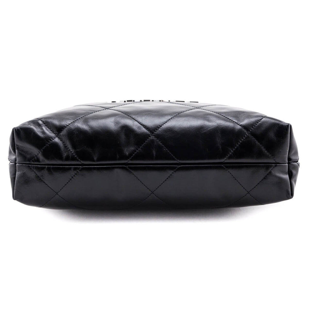 Chanel Black Shiny Calfskin Quilted Small Chanel 22 Bag