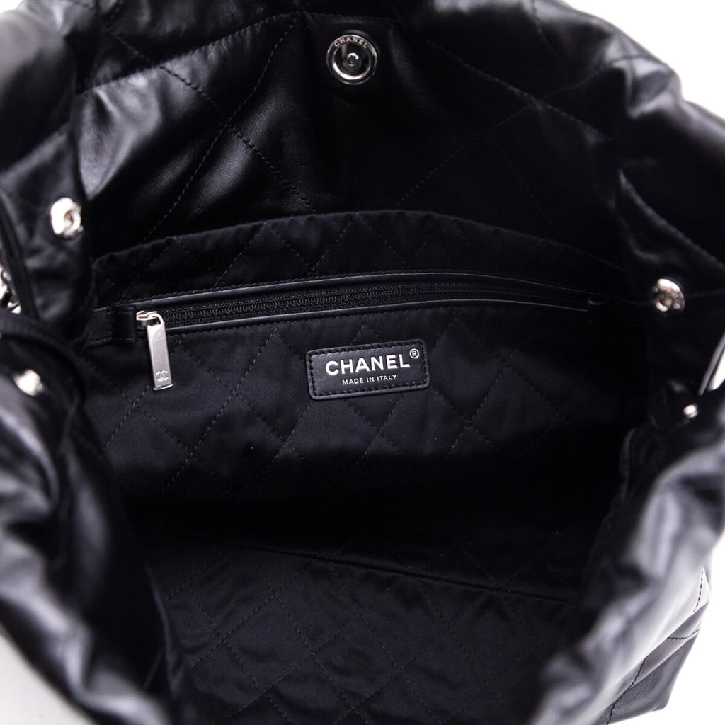 Chanel Black Shiny Calfskin Quilted Small Chanel 22 Bag