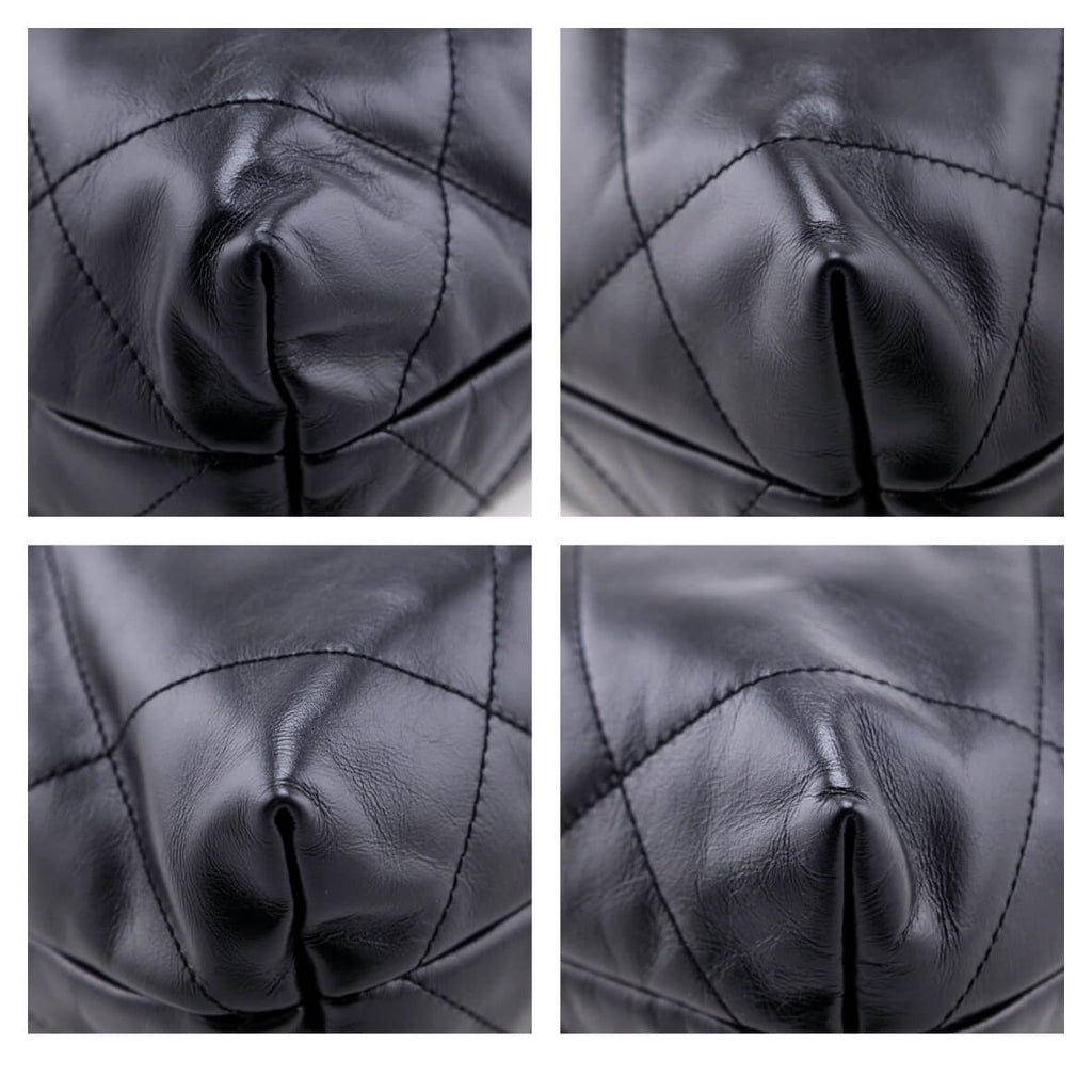 Chanel Black Shiny Calfskin Quilted Small Chanel 22 Bag