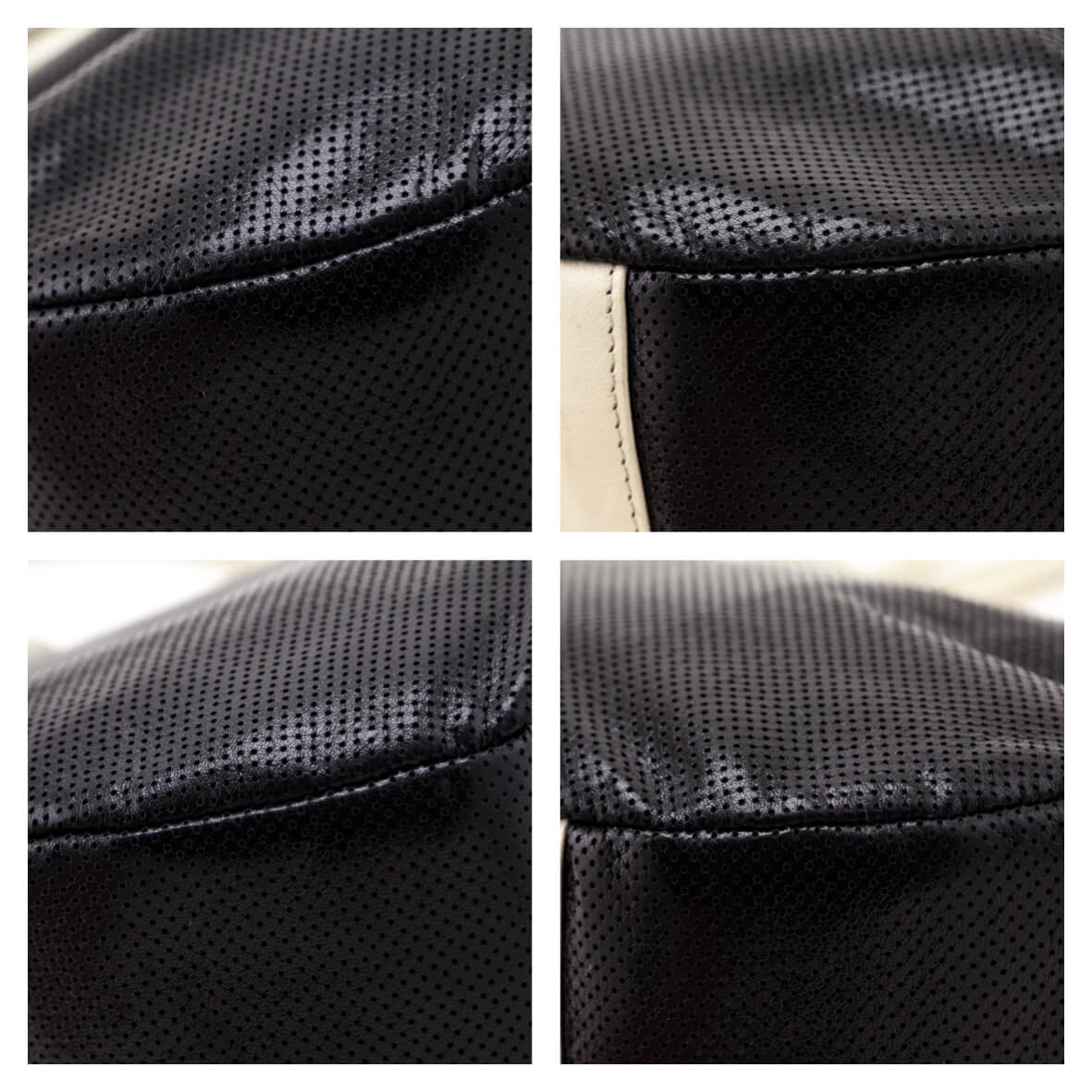 Chanel Black & White Perforated Bow Frame Bag