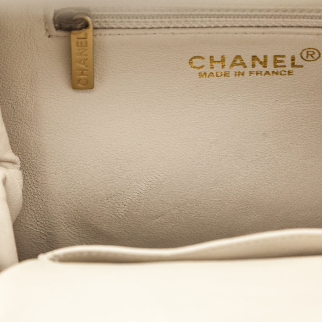 Chanel Black & White Perforated Bow Frame Bag